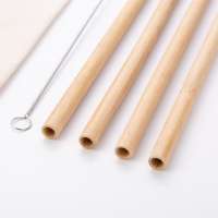 Eco friendly box package bamboo straw with cleaner brush