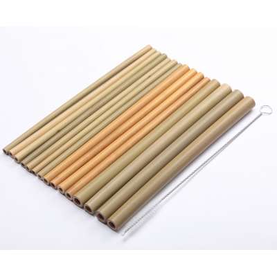 Eco Friendly Factory Directly Sales Customized Logo Bamboo Straw With Brush 100 % Natural Bamboo Straw