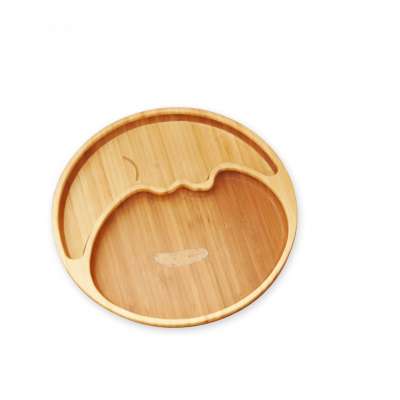 Amazon Top Seller bamboo round plate with suction Dishes & Plates Dinnerware Type and CARTOON Pattern Type baby