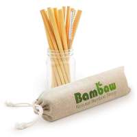 Natural Reusable Organic and Non-toxic Set With Custom Logo Bamboo Drinking Straw